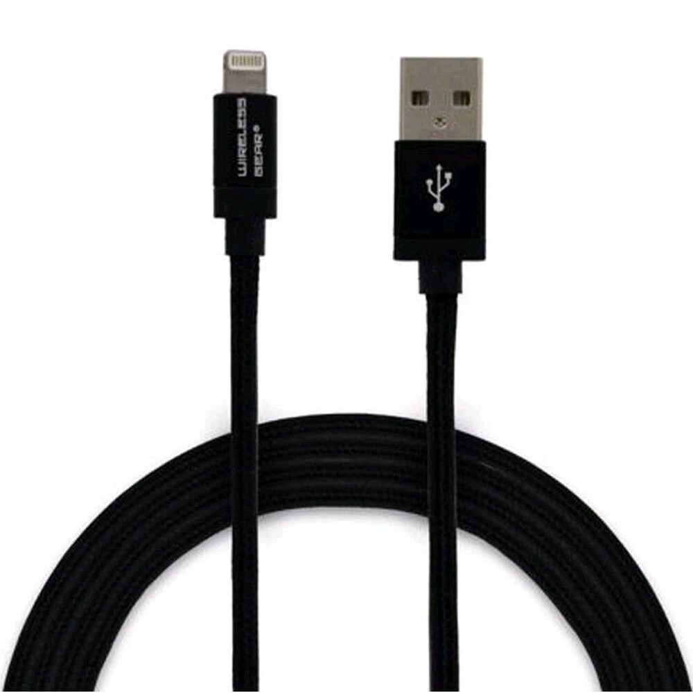 Wireless Gear 10ft iPhone/IPad/iPod BLACK Charger Cord